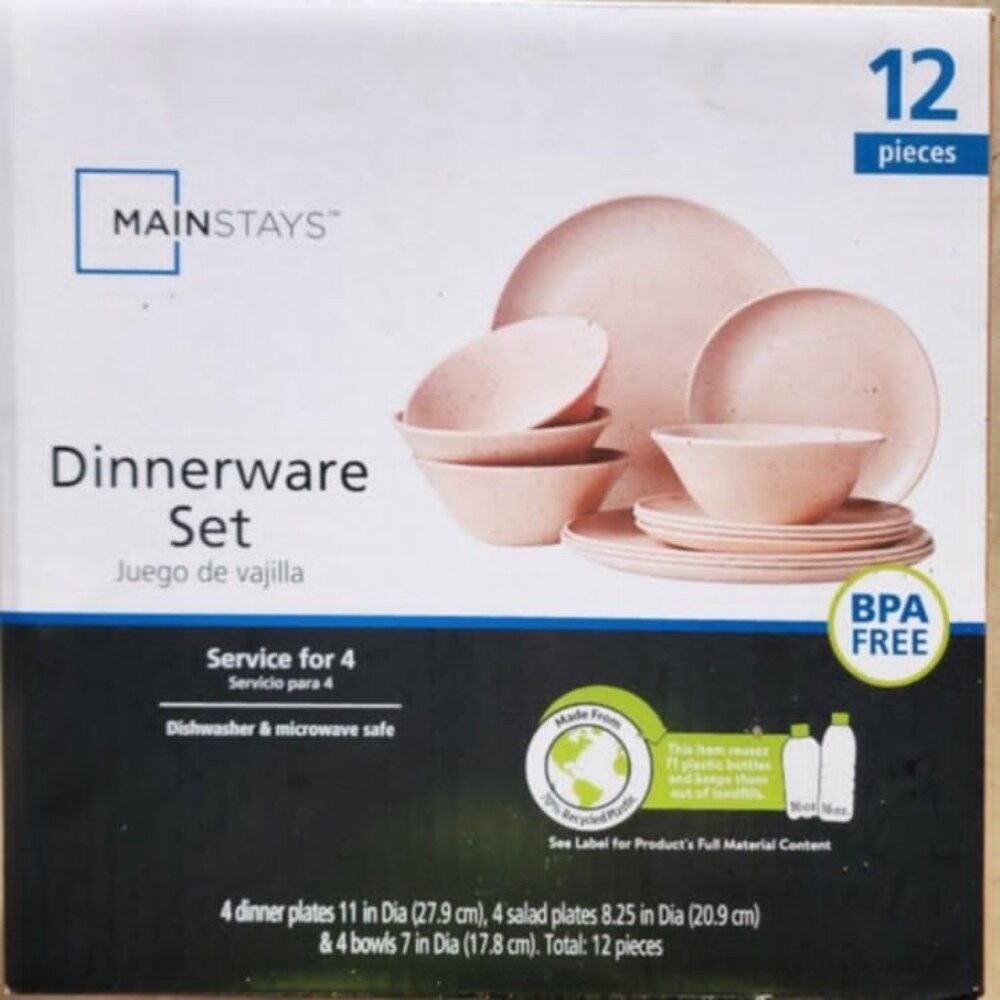 Dinnerware!NEW!!!Mainstays Dinnerware. Service for 4 NEW!!